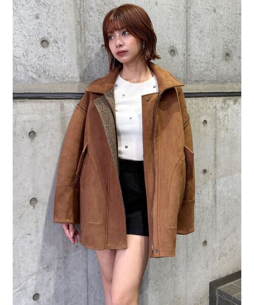 MURUA（ムルーア）の「リバーシブルミドルコート（テーラードジャケット・レディース・ブラウン/カーキ・FREE）」の13枚目の写真