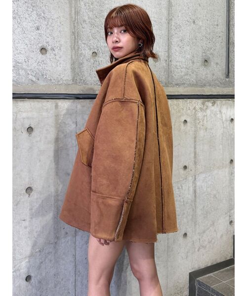 MURUA（ムルーア）の「リバーシブルミドルコート（テーラードジャケット・レディース・ブラウン/カーキ・FREE）」の14枚目の写真