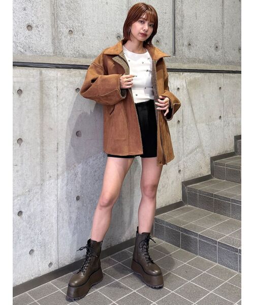 MURUA（ムルーア）の「リバーシブルミドルコート（テーラードジャケット・レディース・ブラウン/カーキ・FREE）」の15枚目の写真