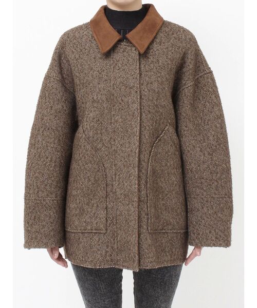 MURUA（ムルーア）の「リバーシブルミドルコート（テーラードジャケット・レディース・ブラウン/カーキ・FREE）」の22枚目の写真