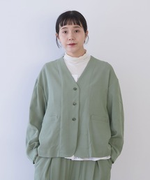 yuni | レーヨンウール no collar ジャケット(ノーカラージャケット)