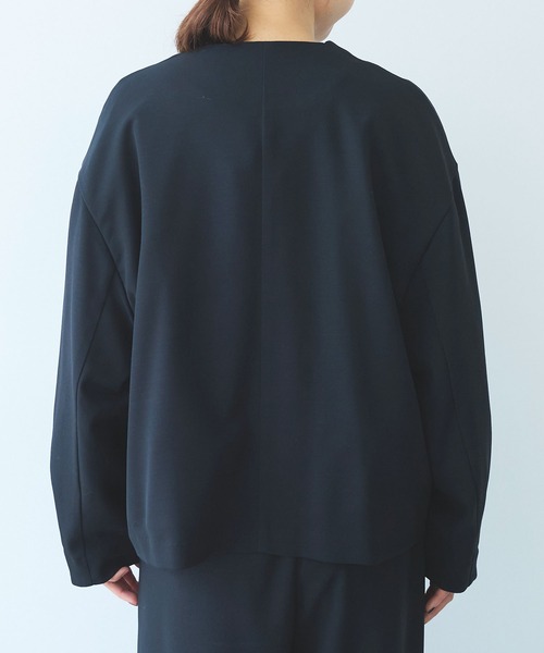 yuni（ユニ　）の「レーヨンウール no collar ジャケット（ノーカラージャケット・レディース・ネイビー/カーキ・FREE）」の19枚目の写真