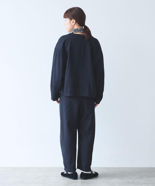 yuni（ユニ　）の「レーヨンウール no collar ジャケット（ノーカラージャケット・レディース・ネイビー/カーキ・FREE）」の14枚目の写真