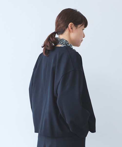 yuni（ユニ　）の「レーヨンウール no collar ジャケット（ノーカラージャケット・レディース・ネイビー/カーキ・FREE）」の15枚目の写真
