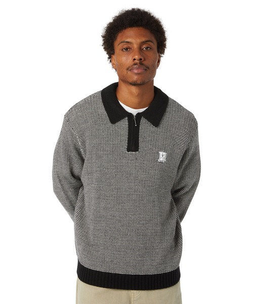 HUF（ハフ）の「MEGABLAST TWO TONE WAFFLE（ニット/セーター・メンズ・ブルー系その他/ブラック×ホワイト・S/XXL/XL/L/M）」の5枚目の写真