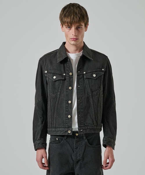 NVRFRGT（ネヴァーフォーゲット）の「【NVRFRGT】3D TRUCKER JACKET（デニムジャケット・メンズ・ダークブラウン/ダークグレー・1/2）」の9枚目の写真