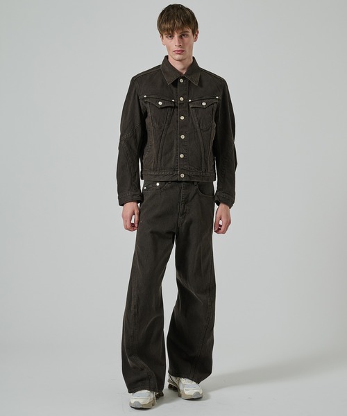 NVRFRGT（ネヴァーフォーゲット）の「【NVRFRGT】3D TRUCKER JACKET（デニムジャケット・メンズ・ダークブラウン/ダークグレー・1/2）」の6枚目の写真