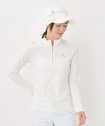 adabat（アダバット）の「【吸湿発熱】ハーフジップ長袖モックネックT（Tシャツ/カットソー）」