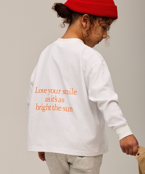 Smoothy（スムージー）の「SMOOTHY / Smile ロングスリーブ Tシャツ 2025FW（110～160cm）（Tシャツ/カットソー・キッズ・ブラック系その他4/ホワイト・X-LARGE/LARGE/MEDIUM）」の3枚目の写真