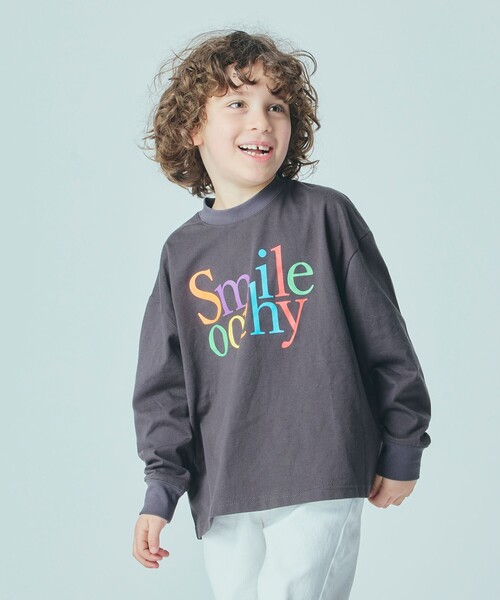 Smoothy（スムージー）の「SMOOTHY / Smile ロングスリーブ Tシャツ 2025FW（110～160cm）（Tシャツ/カットソー・キッズ・ブラック系その他4/ホワイト・X-LARGE/LARGE/MEDIUM）」の8枚目の写真