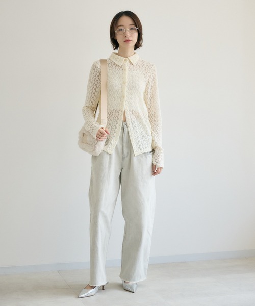 Paradise Picnic(パラダイスピクニック)の「レースシャツ(シャツ/ブラウス・レディース・アイボリー/ブラック・FREE)」の9枚目の写真