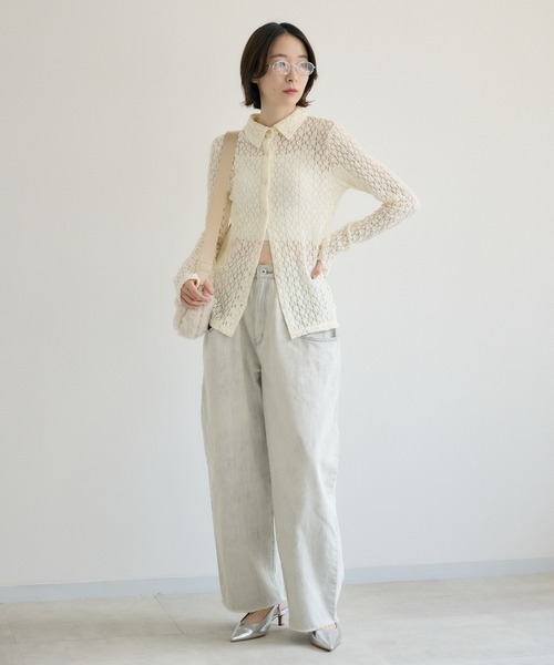 Paradise Picnic(パラダイスピクニック)の「レースシャツ(シャツ/ブラウス・レディース・アイボリー/ブラック・FREE)」の8枚目の写真