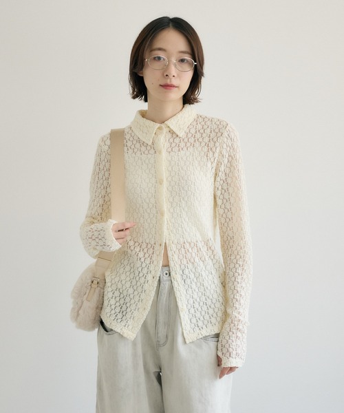 Paradise Picnic(パラダイスピクニック)の「レースシャツ(シャツ/ブラウス・レディース・アイボリー/ブラック・FREE)」の3枚目の写真