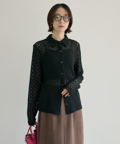 Paradise Picnic(パラダイスピクニック)の「レースシャツ(シャツ/ブラウス・レディース・アイボリー/ブラック・FREE)」の19枚目の写真