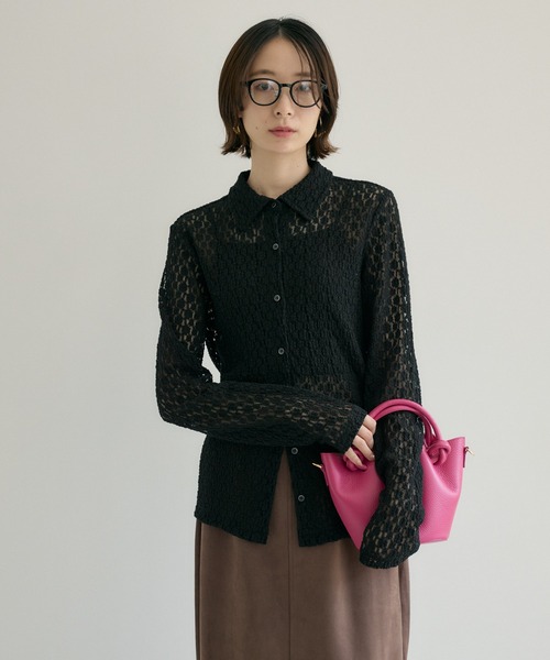 Paradise Picnic(パラダイスピクニック)の「レースシャツ(シャツ/ブラウス・レディース・アイボリー/ブラック・FREE)」の18枚目の写真