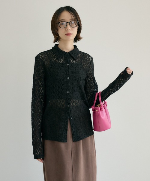 Paradise Picnic(パラダイスピクニック)の「レースシャツ(シャツ/ブラウス・レディース・アイボリー/ブラック・FREE)」の17枚目の写真