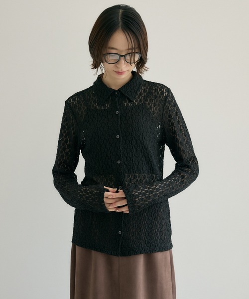 Paradise Picnic(パラダイスピクニック)の「レースシャツ(シャツ/ブラウス・レディース・アイボリー/ブラック・FREE)」の16枚目の写真