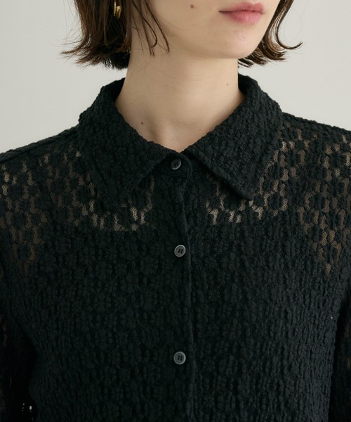 Paradise Picnic(パラダイスピクニック)の「レースシャツ(シャツ/ブラウス・レディース・アイボリー/ブラック・FREE)」の13枚目の写真