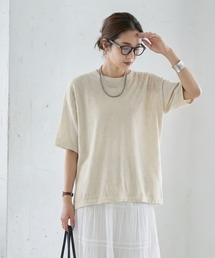 リネン混ニットTシャツ