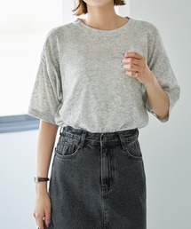 STYLE DELI（スタイルデリ）の「リネン混ニットTシャツ（Tシャツ/カットソー・レディース）」