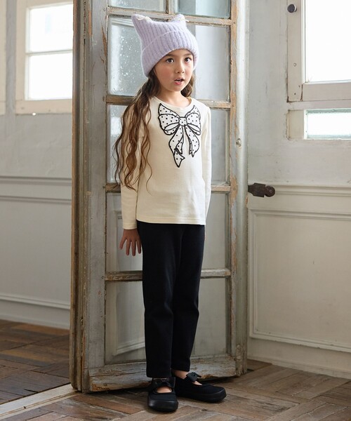 ANY（エニィ）の「ネコニットキャップ（ニットキャップ/ビーニー・キッズ・ホワイト系/サックスブルー系/ブラック系・54/56）」の7枚目の写真