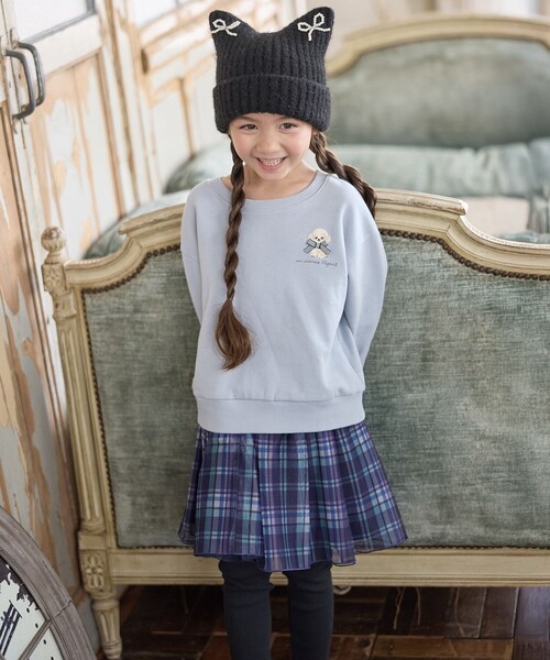 ANY（エニィ）の「ネコニットキャップ（ニットキャップ/ビーニー・キッズ・ホワイト系/サックスブルー系/ブラック系・54/56）」の10枚目の写真