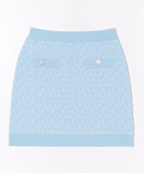 MICHAEL KORS(マイケルコース)の「MK DOT ロゴ ジャカード ニット スカート(スカート・レディース・ブルー系・S/M/L/XS)」の1枚目の写真