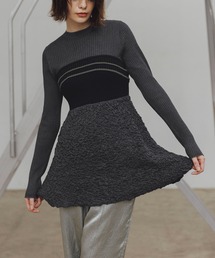 WILLFULLY | sheer lame peplum blister jacquard knit(ニット/セーター)