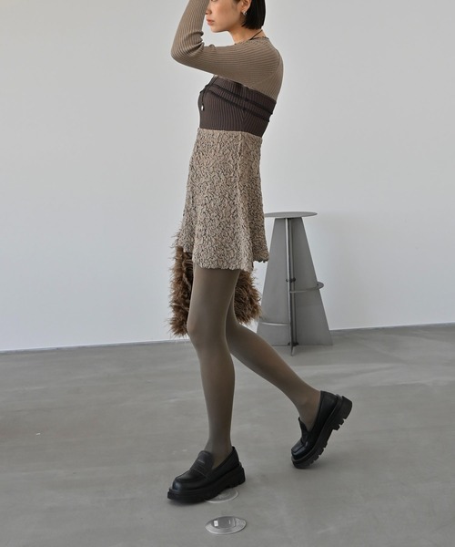 WILLFULLY(ウィルフリー)の「sheer lame peplum blister jacquard knit(ニット/セーター・レディース・ブラウン系その他/ブラック/グレー・FREE)」の11枚目の写真