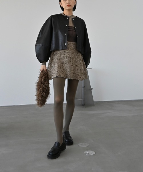 WILLFULLY(ウィルフリー)の「sheer lame peplum blister jacquard knit(ニット/セーター・レディース・ブラウン系その他/ブラック/グレー・FREE)」の16枚目の写真