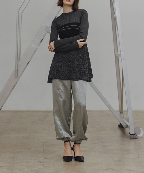 WILLFULLY(ウィルフリー)の「sheer lame peplum blister jacquard knit(ニット/セーター・レディース・ブラウン系その他/ブラック/グレー・FREE)」の20枚目の写真