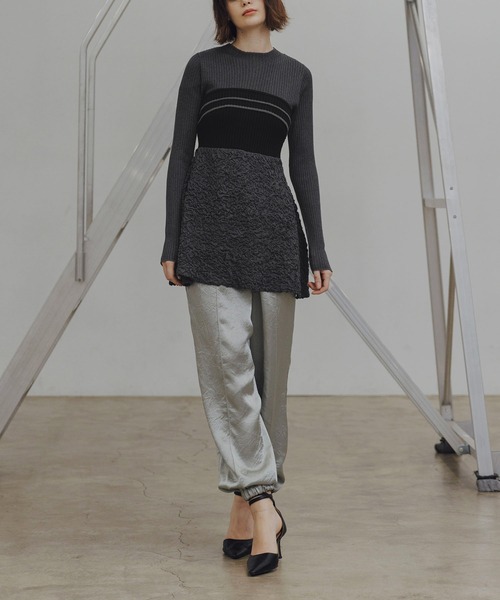 WILLFULLY(ウィルフリー)の「sheer lame peplum blister jacquard knit(ニット/セーター・レディース・ブラウン系その他/ブラック/グレー・FREE)」の21枚目の写真