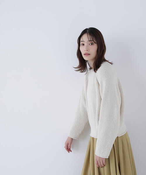 NATURAL BEAUTY BASIC（ナチュラルビューティーベーシック）の「◇スパンコールモールニット（ニット/セーター・レディース・ネイビー/オフホワイト/ブルー・FREE）」の9枚目の写真