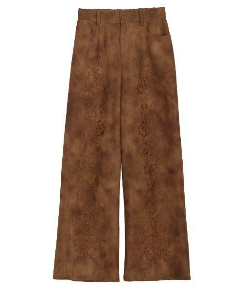 Ameri（アメリ）の「SYNTHETIC SUEDE EMBROIDERY PANTS（その他パンツ・レディース・ブラック/キャメル/ピンク・SMALL/MEDIUM）」の19枚目の写真