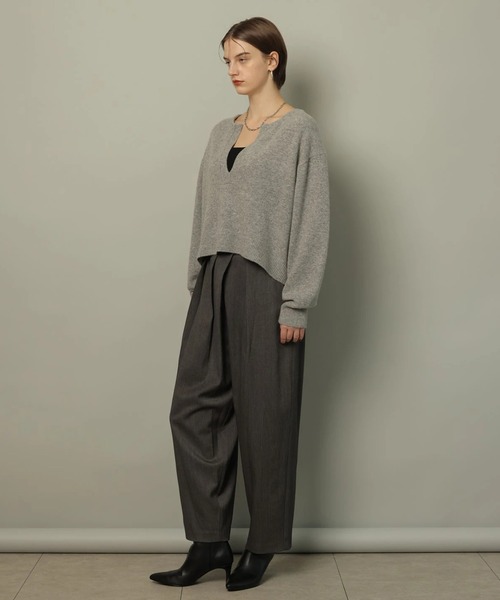 CADUNE カデュネ　アクア深Vニット　オフ白 アクア深Vニット（ニット/セーター）｜CADUNE（カデュネ）の