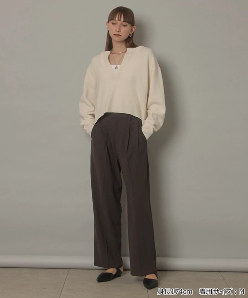 アクア深Vニット（ニット/セーター）｜CADUNE（カデュネ）の