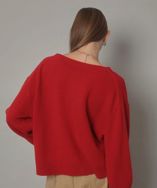 アクア深Vニット（ニット/セーター）｜CADUNE（カデュネ）の