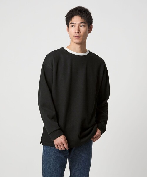 セール】ハーフゲージ ダブルフェイス ノーカラー カットソー（Tシャツ