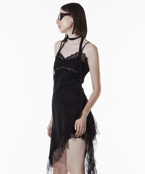 JOSE MOON(ジョゼムーン)の「ASYMMETRY LACE DRESS/アシンメトリーレースドレス(ワンピース・レディース・ラベンダー/ブラック/ホワイト・36/38)」の6枚目の写真