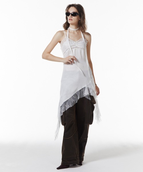 JOSE MOON ジョゼムーン　ニットベスト　レース　グレー JOSE MOON（ジョゼムーン）の「MOHAIR HOLEDROP KNIT/モヘアホール