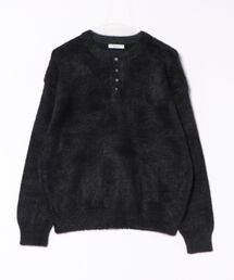 Chikashitsu + | 【Chikashitsu +】henry neck hairy knit / 【チカシツプラス】ヘンリーネックヘアリー長袖ニット(ニット/セーター)