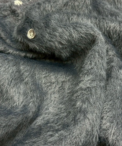 Chikashitsu +(チカシツプラス)の「【Chikashitsu +】henley neck hairy knit / 【チカシツプラス】ヘンリーネックヘアリー長袖ニット(ニット/セーター・メンズ・アイボリー/グレー/ベージュ/ブラック/ネイビー・ONE SIZE)」の14枚目の写真