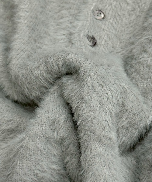 Chikashitsu +(チカシツプラス)の「【Chikashitsu +】henley neck hairy knit / 【チカシツプラス】ヘンリーネックヘアリー長袖ニット(ニット/セーター・メンズ・アイボリー/グレー/ベージュ/ブラック/ネイビー・ONE SIZE)」の10枚目の写真