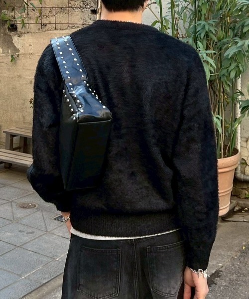 Chikashitsu +(チカシツプラス)の「【Chikashitsu +】henley neck hairy knit / 【チカシツプラス】ヘンリーネックヘアリー長袖ニット(ニット/セーター・メンズ・アイボリー/グレー/ベージュ/ブラック/ネイビー・ONE SIZE)」の19枚目の写真