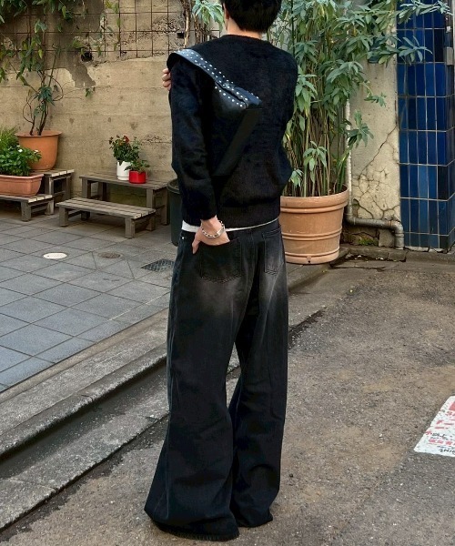 Chikashitsu +(チカシツプラス)の「【Chikashitsu +】henley neck hairy knit / 【チカシツプラス】ヘンリーネックヘアリー長袖ニット(ニット/セーター・メンズ・アイボリー/グレー/ベージュ/ブラック/ネイビー・ONE SIZE)」の16枚目の写真