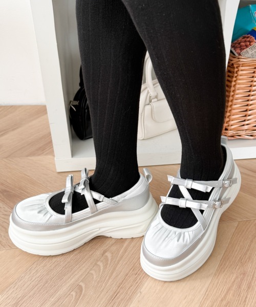 WEGO(ウィゴー)の「WEGO/2way厚底ストラップシューズ(ドレスシューズ・レディース・シルバー/ブラック・SMALL/MEDIUM/LARGE)」の7枚目の写真