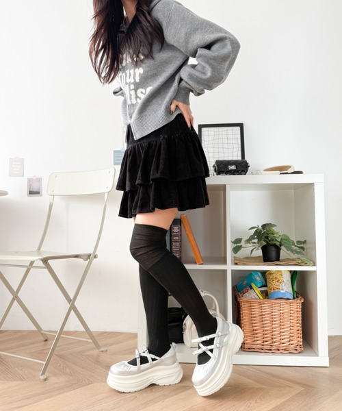 WEGO(ウィゴー)の「WEGO/2way厚底ストラップシューズ(ドレスシューズ・レディース・シルバー/ブラック・SMALL/MEDIUM/LARGE)」の6枚目の写真