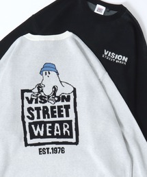 VISION STREET WEAR | 2025AW VISION STREET WEAR/ヴィジョンストリートウエア オーバーサイズ ゴースト ジャガード刺繍ニット レディース メンズ(ニット/セーター)