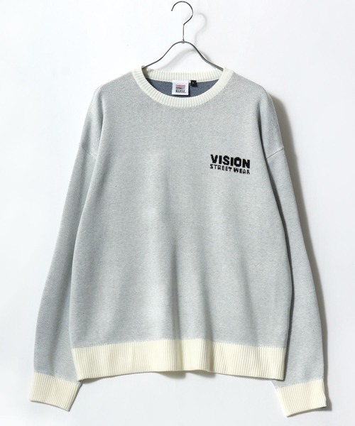 VISION STREET WEAR(ヴィジョンストリートウェア)の「2025AW VISION STREET WEAR/ヴィジョンストリートウエア オーバーサイズ ゴースト ジャガード刺繍ニット レディース メンズ(ニット/セーター・メンズ・オフホワイト/ブラック・M/L/LL)」の3枚目の写真