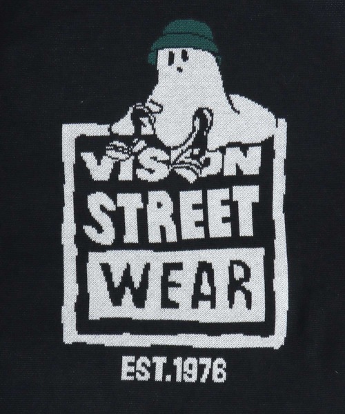 VISION STREET WEAR(ヴィジョンストリートウェア)の「2025AW VISION STREET WEAR/ヴィジョンストリートウエア オーバーサイズ ゴースト ジャガード刺繍ニット レディース メンズ(ニット/セーター・メンズ・オフホワイト/ブラック・M/L/LL)」の13枚目の写真
